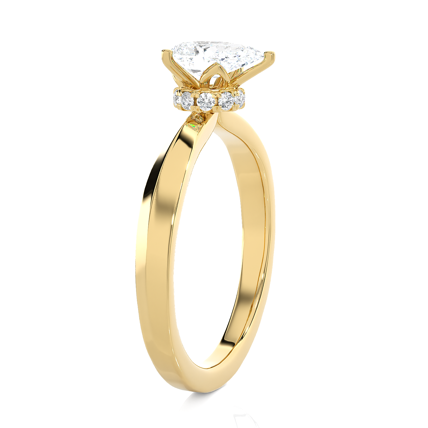 1 ctw Pear-Shaped Lab Grown Diamond Solitaire Engagement Ring