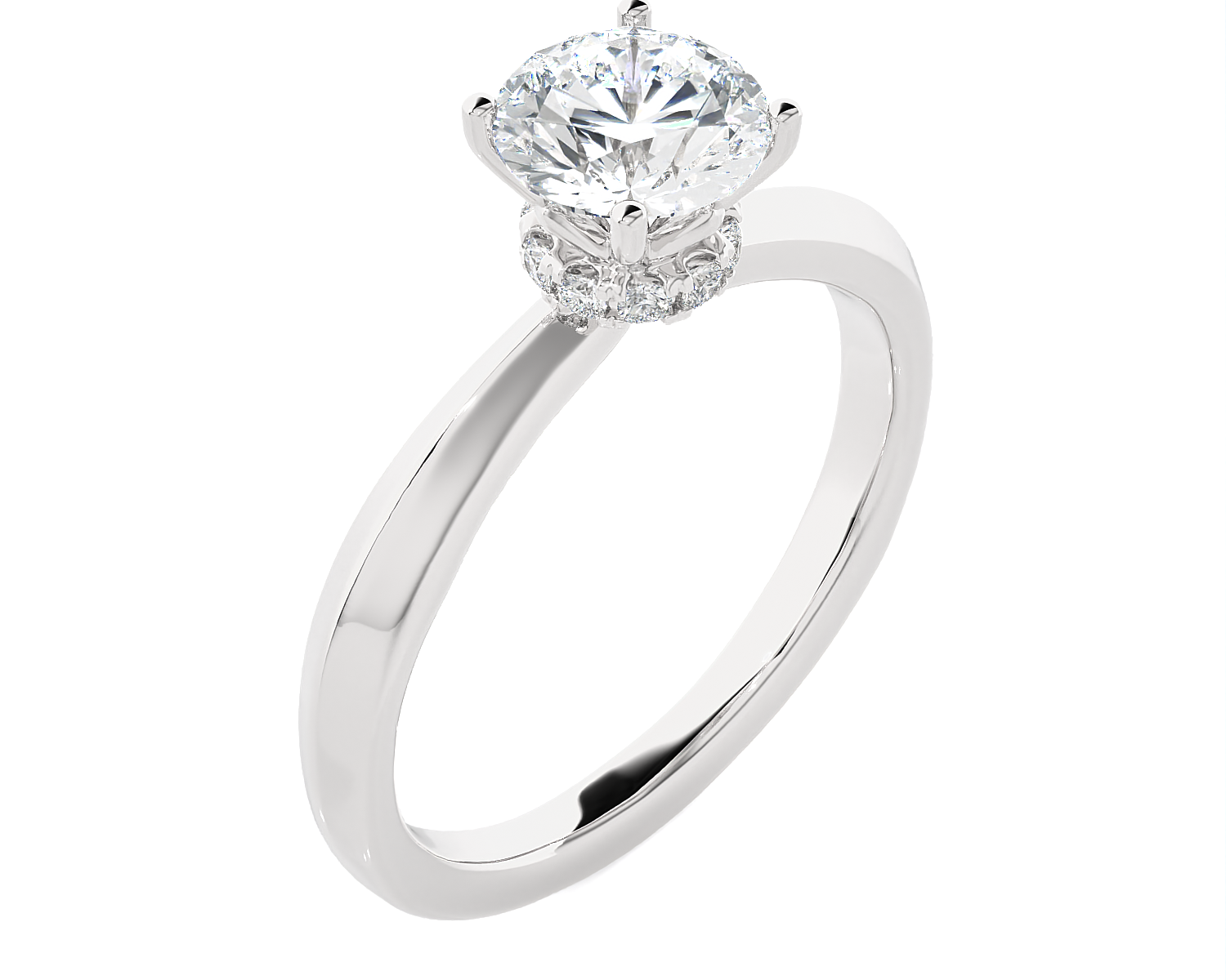 1 ctw Round Lab Grown Diamond Solitaire Engagement Ring