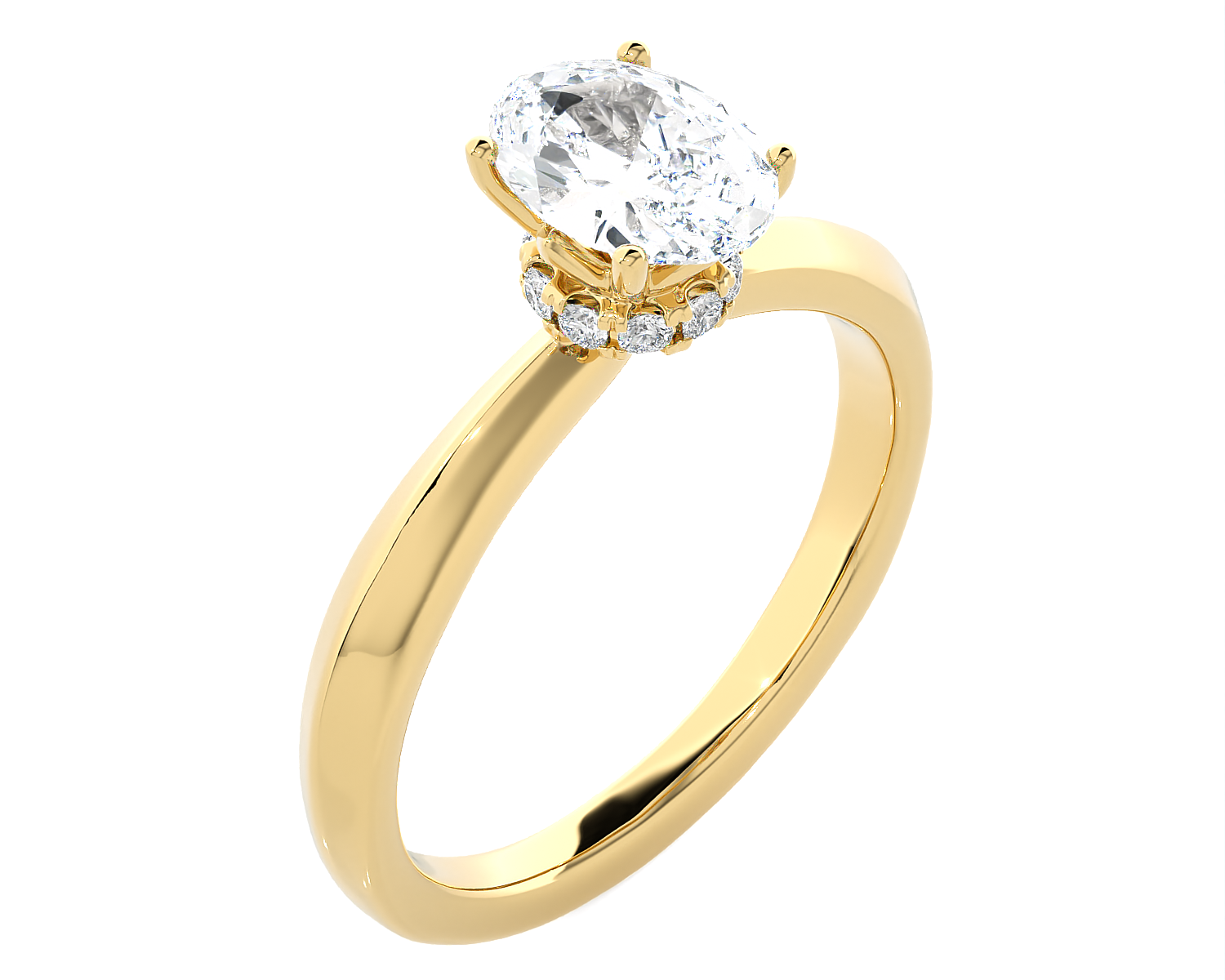 1 ctw Oval Lab Grown Diamond Solitaire Engagement Ring