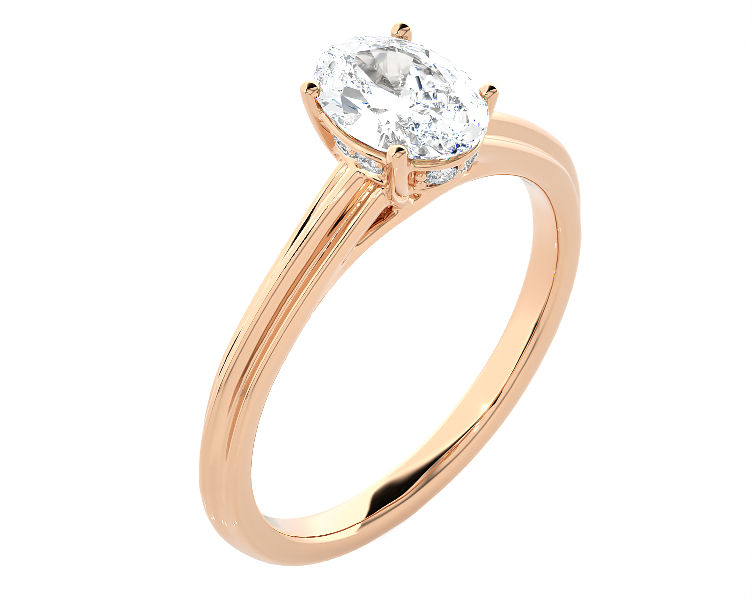 1 ctw Oval Lab Grown Diamond Solitaire Engagement Ring