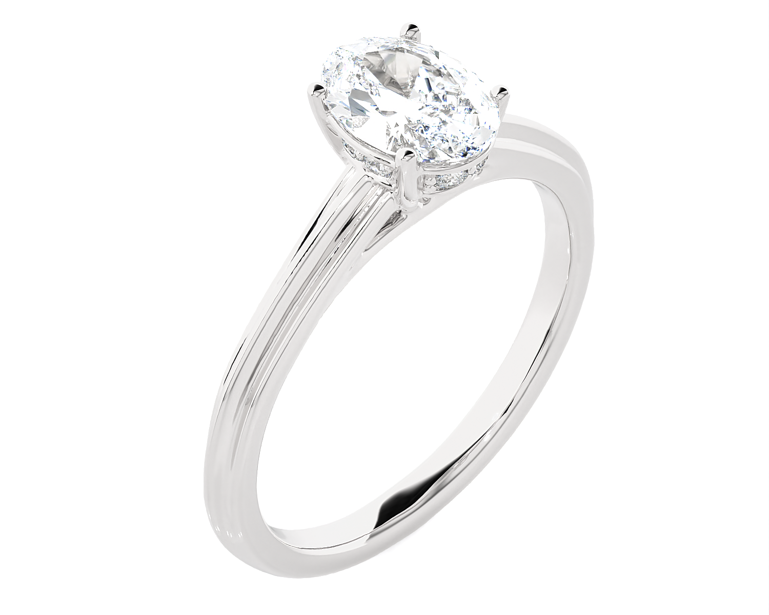 1 ctw Oval Lab Grown Diamond Solitaire Engagement Ring