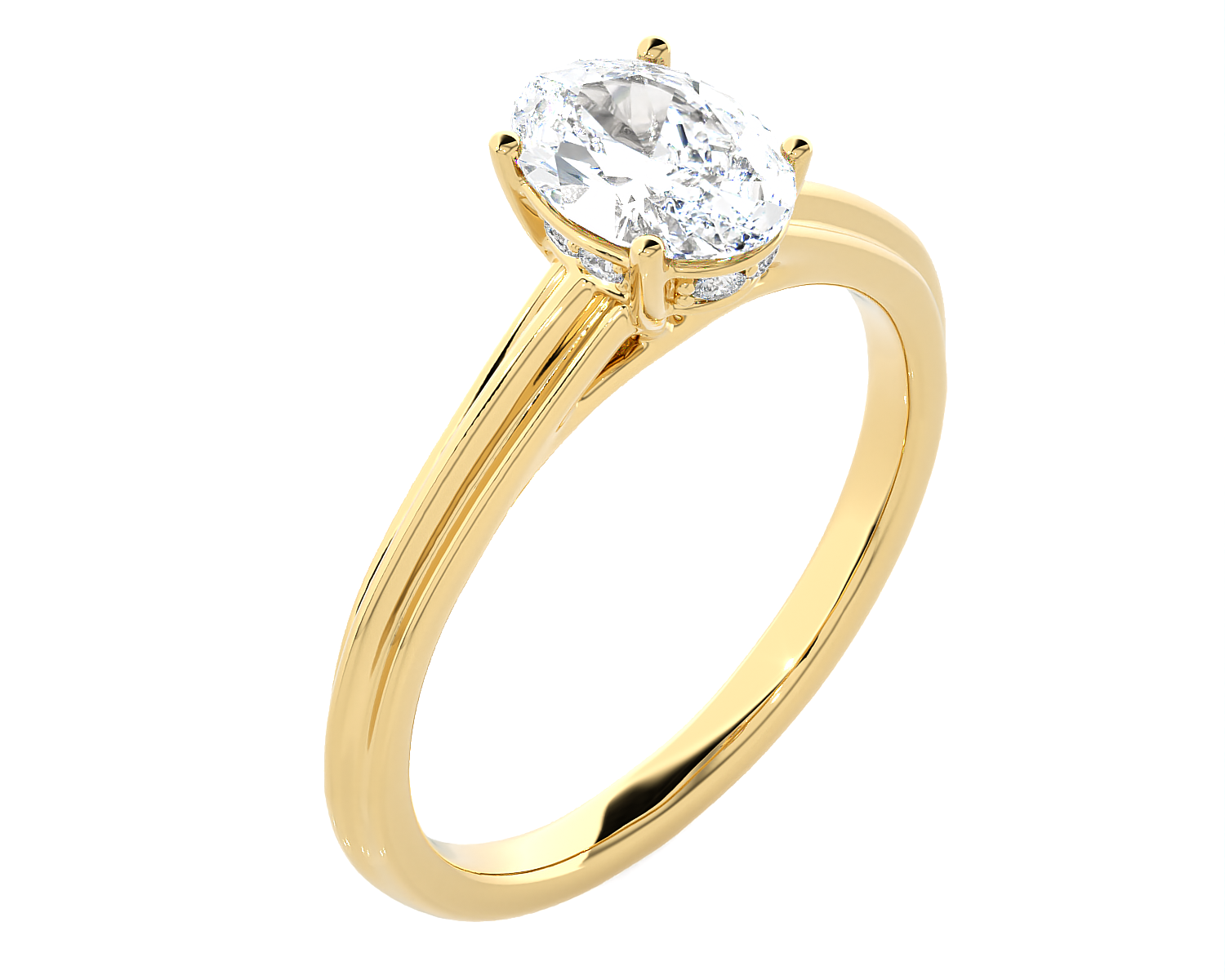 1 ctw Oval Lab Grown Diamond Solitaire Engagement Ring