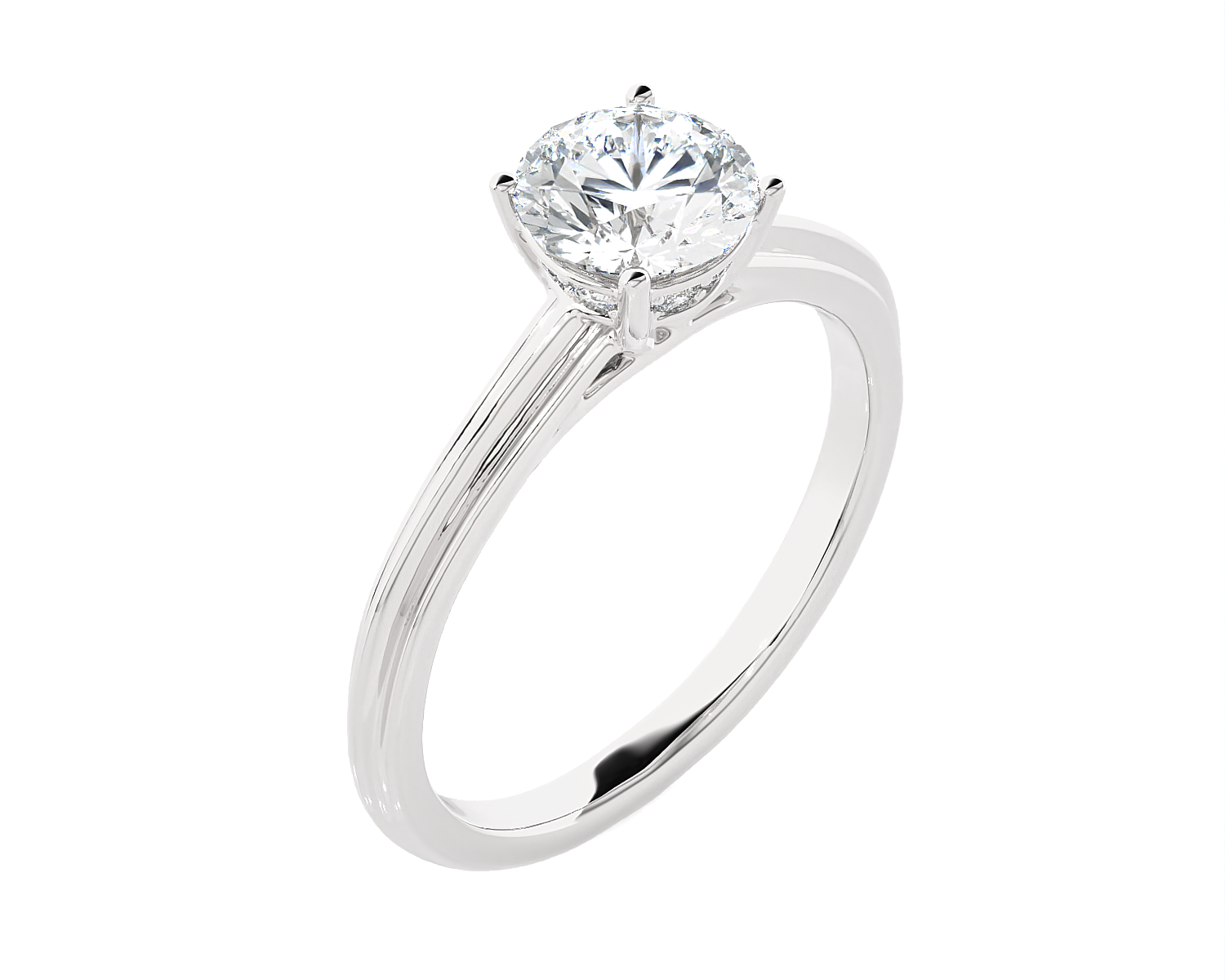 1 3/8 ctw Round Lab Grown Diamond Solitaire Engagement Ring