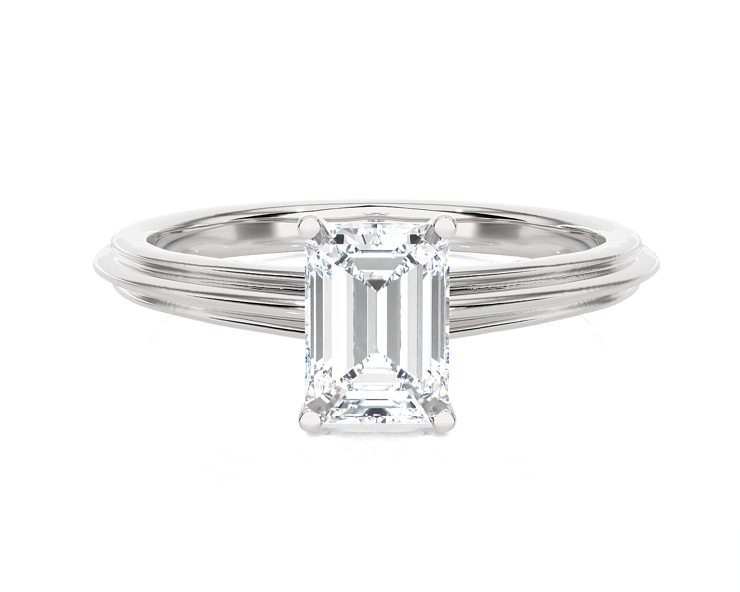 1 ctw Emerald-Cut Lab Grown Diamond Solitaire Engagement Ring