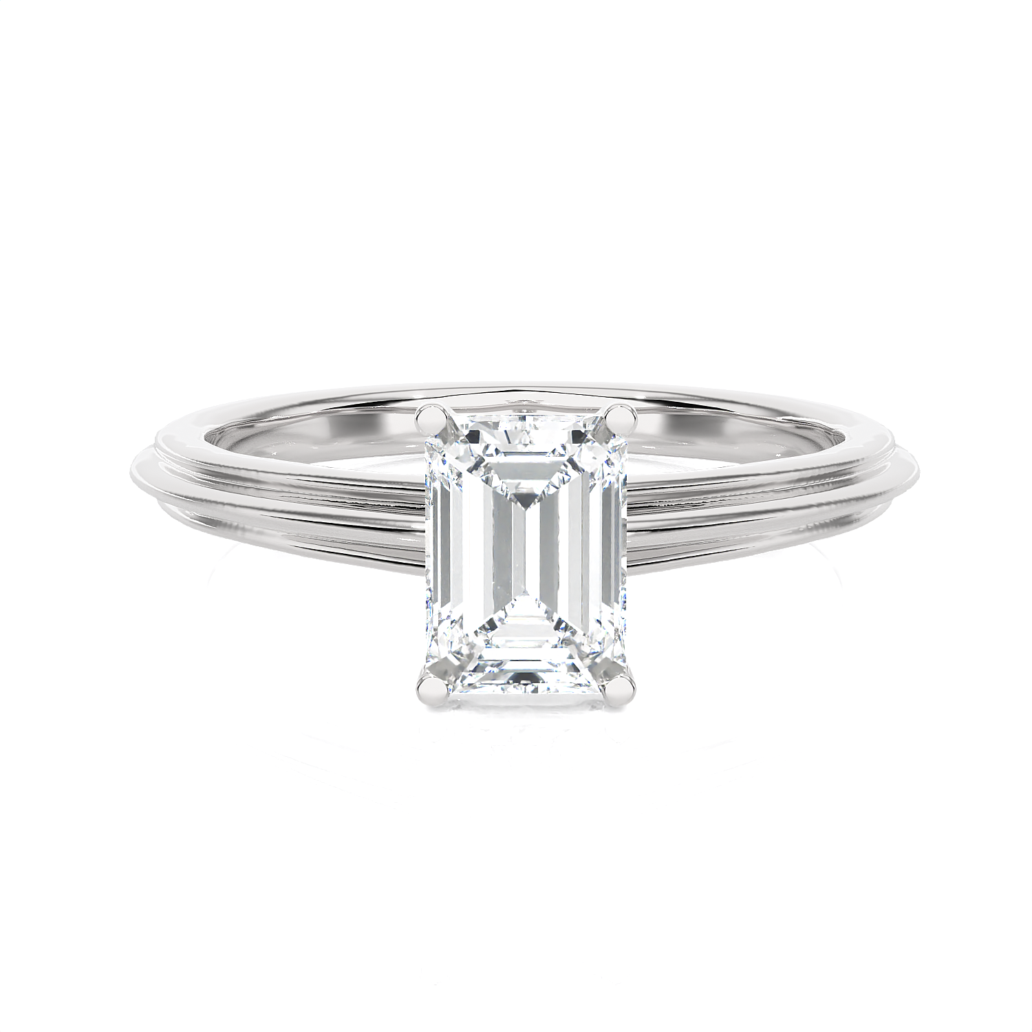 1 ctw Emerald-Cut Lab Grown Diamond Solitaire Engagement Ring