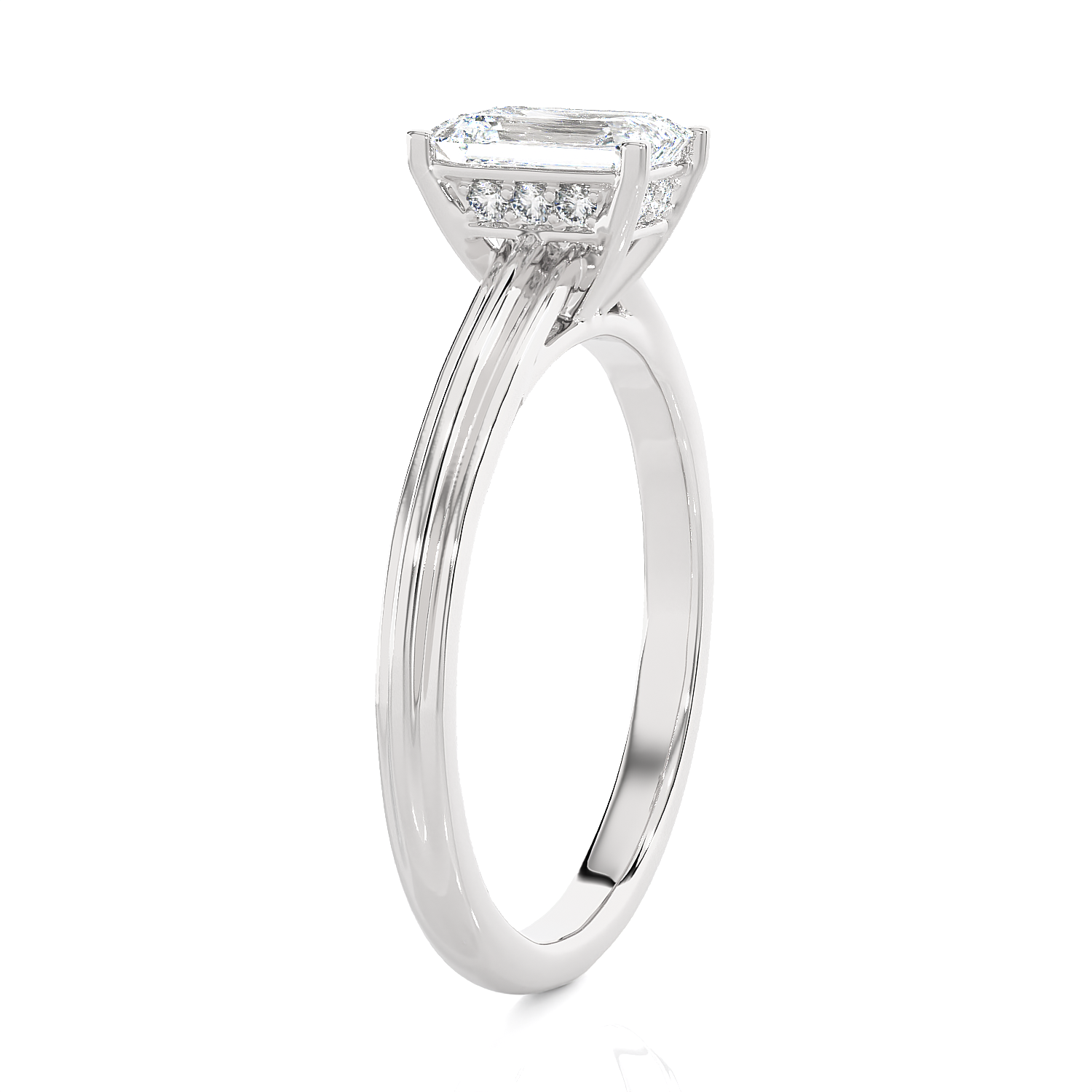 1 ctw Emerald-Cut Lab Grown Diamond Solitaire Engagement Ring