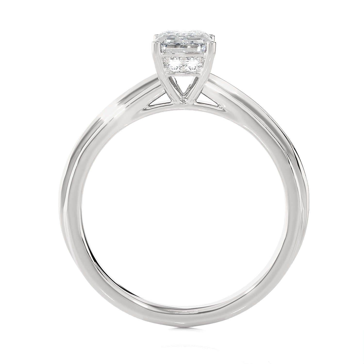 1 ctw Emerald-Cut Lab Grown Diamond Solitaire Engagement Ring