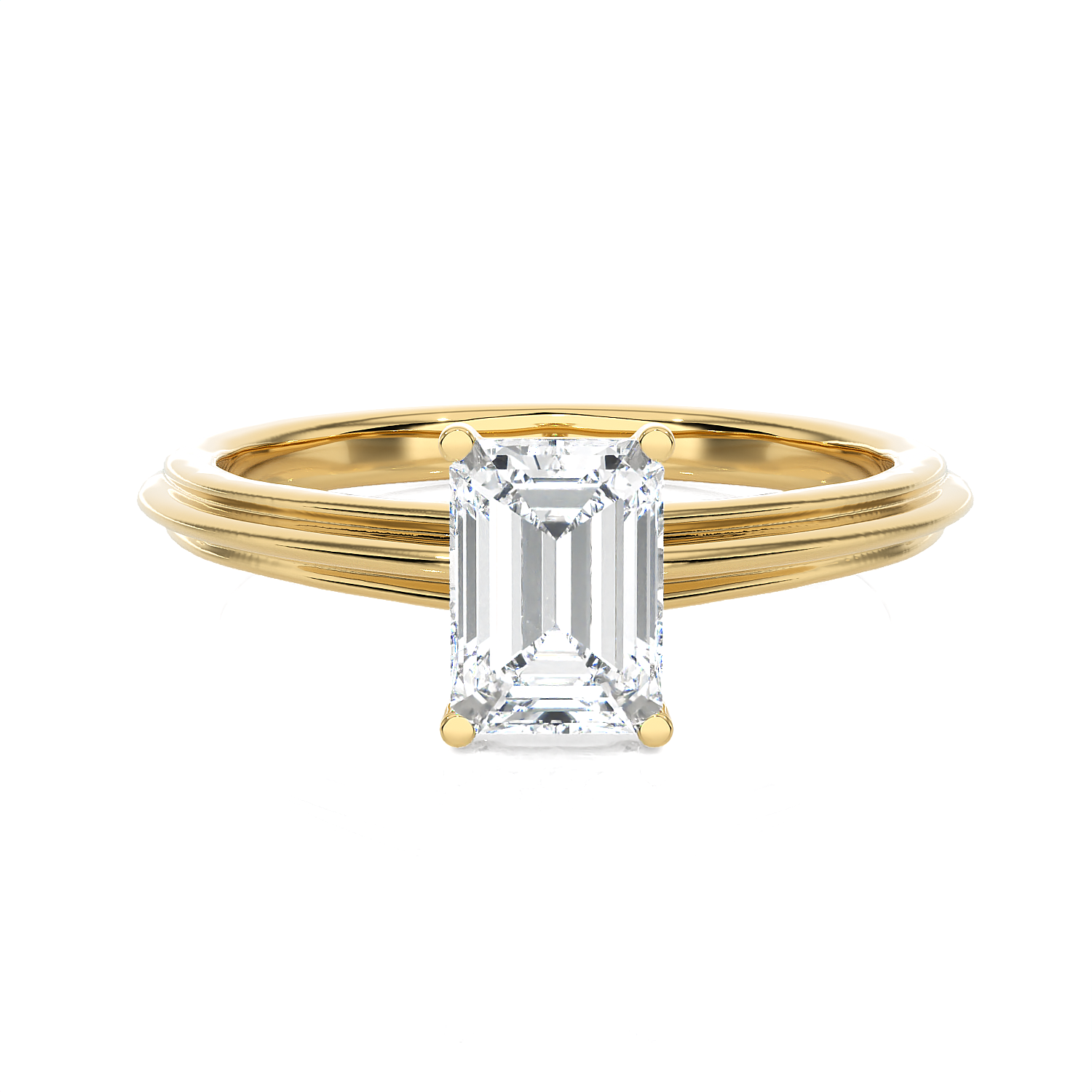 1 ctw Emerald-Cut Lab Grown Diamond Solitaire Engagement Ring