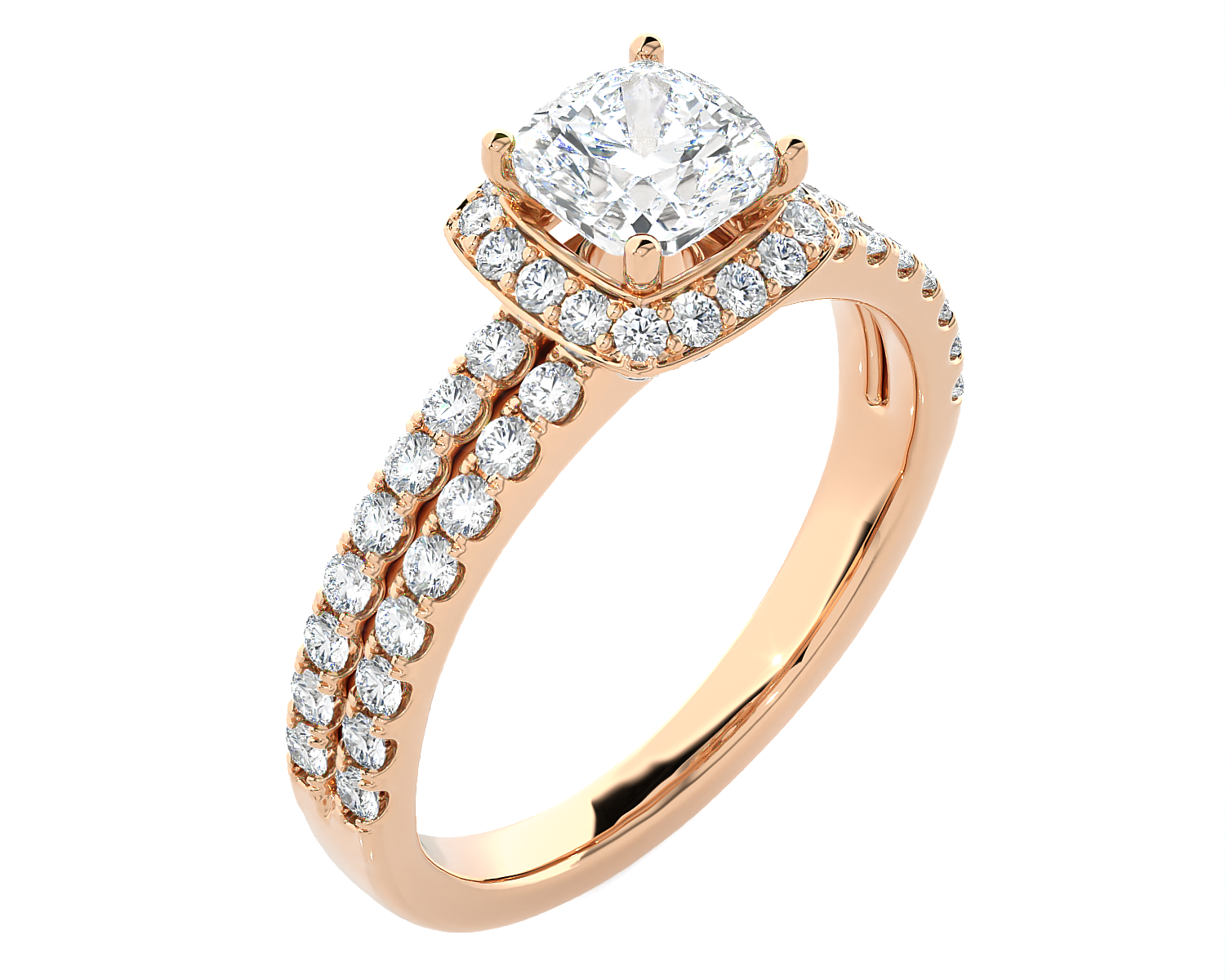 Emerald-Cut Lab Grown Diamond Halo Engagement Ring