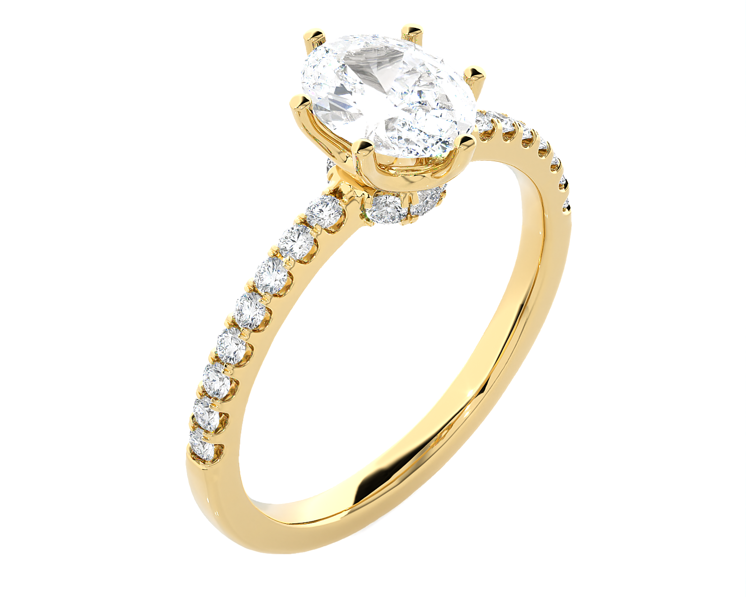 1 1/3 ctw Pear-Shaped Lab Grown Diamond Side Stone Engagement Ring