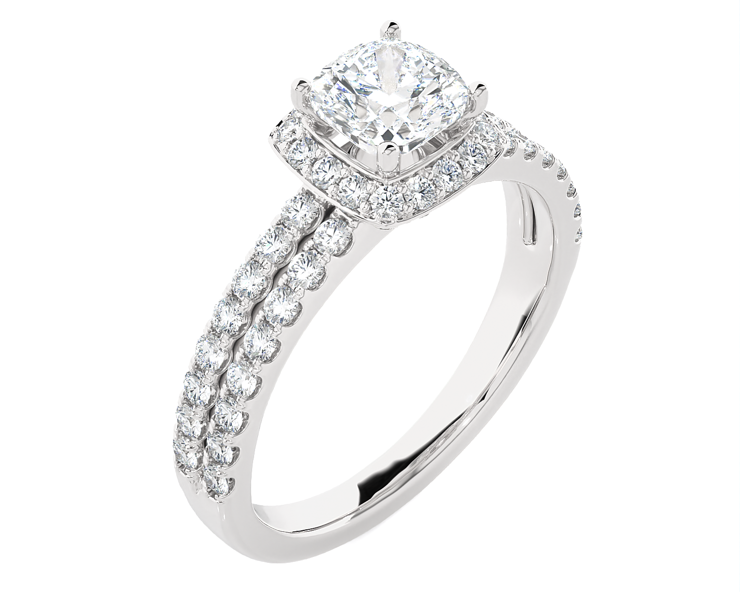 Princess-Cut Lab Grown Diamond Halo Engagement Ring