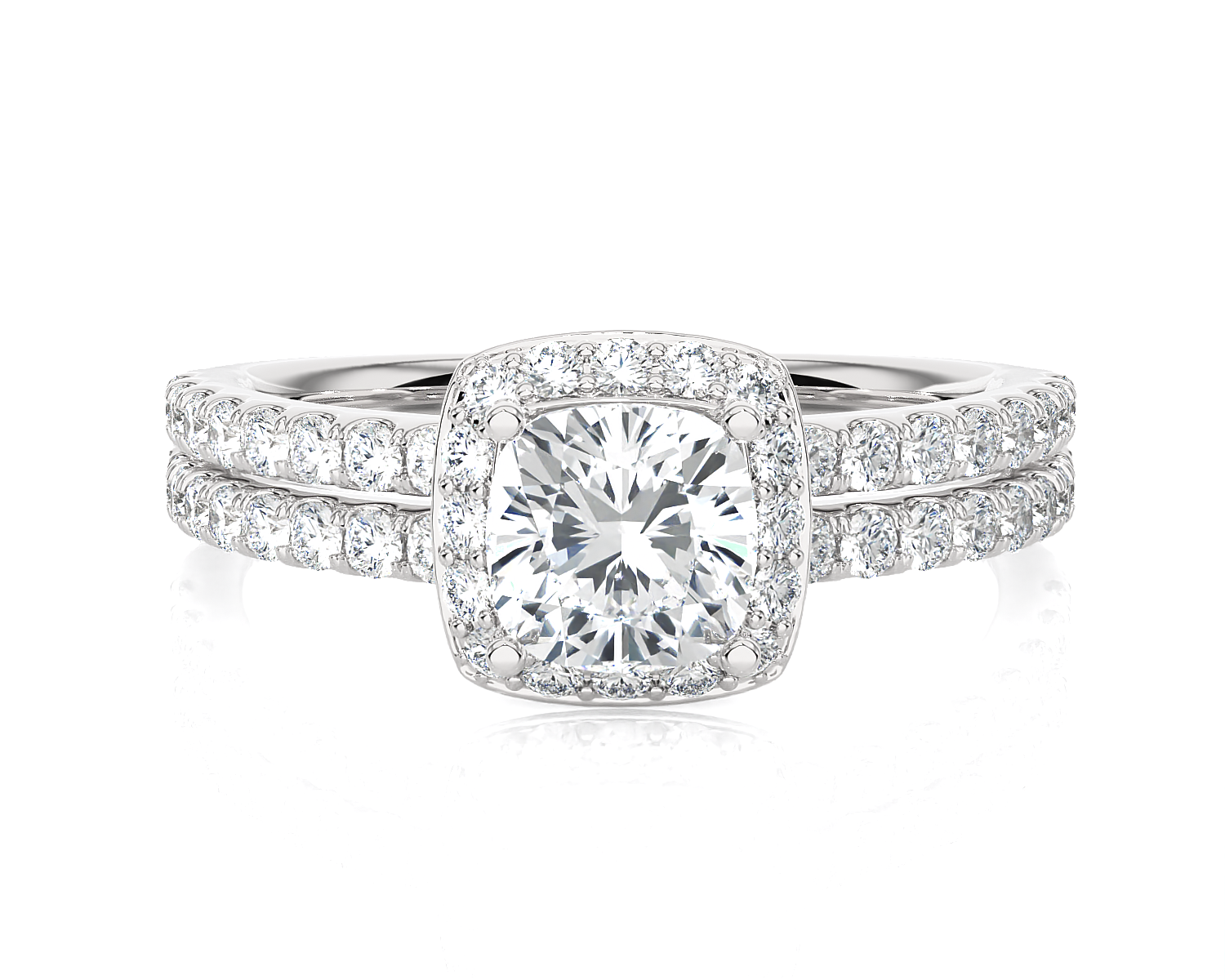 Princess-Cut Lab Grown Diamond Halo Engagement Ring