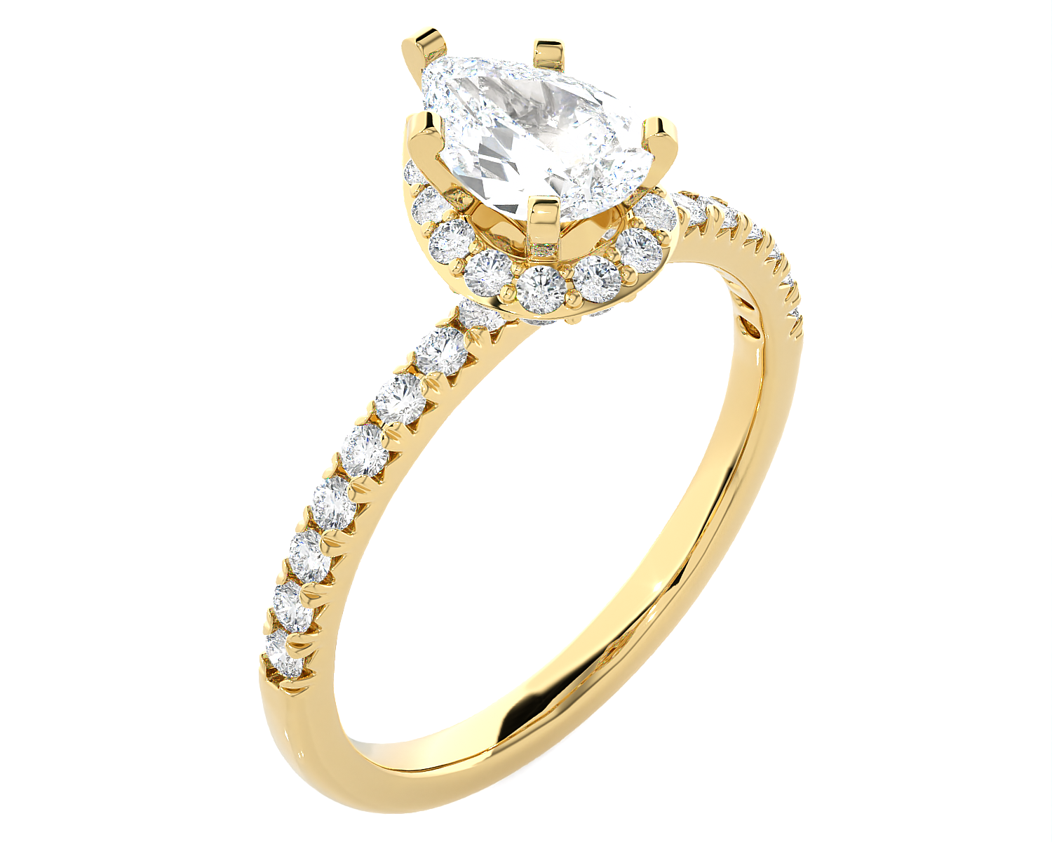 1 3/8 ctw Pear-Shaped Lab Grown Diamond Halo Engagement Ring