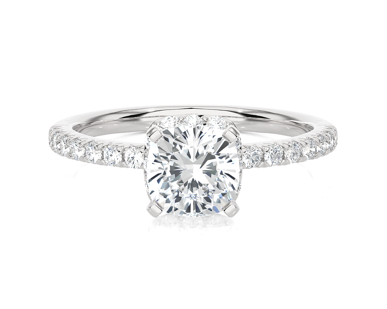 2 ctw Round Lab Grown Diamond Side Stone Engagement Ring