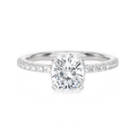 2 ctw Round Lab Grown Diamond Side Stone Engagement Ring