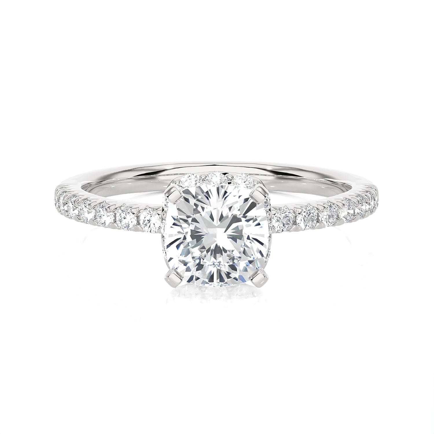 2 ctw Round Lab Grown Diamond Side Stone Engagement Ring