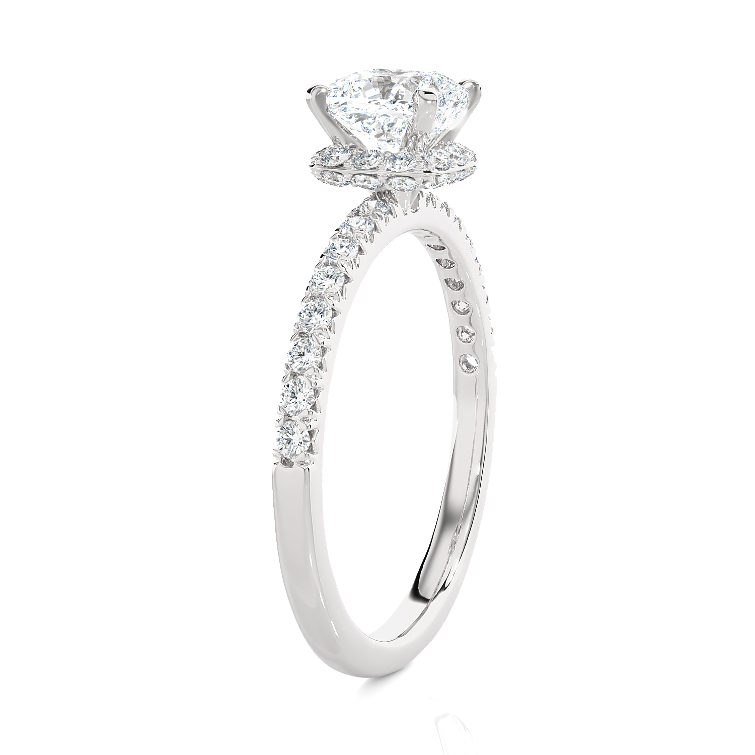 2 ctw Round Lab Grown Diamond Side Stone Engagement Ring
