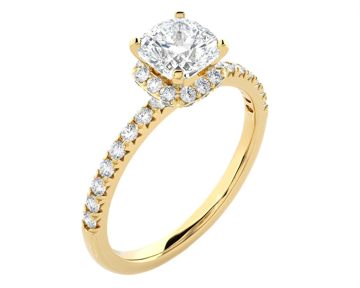 2 ctw Round Lab Grown Diamond Side Stone Engagement Ring