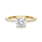 2 ctw Round Lab Grown Diamond Side Stone Engagement Ring