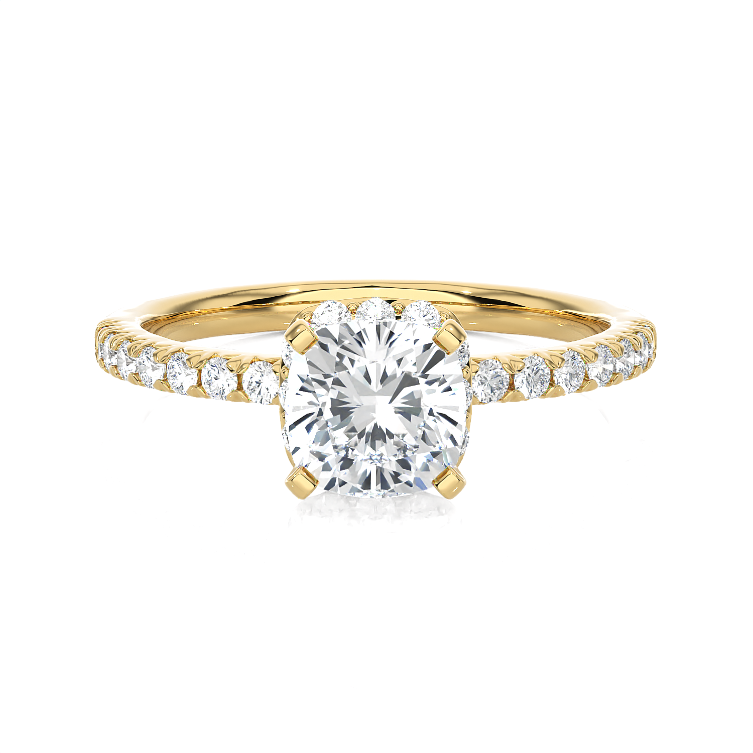 2 ctw Round Lab Grown Diamond Side Stone Engagement Ring