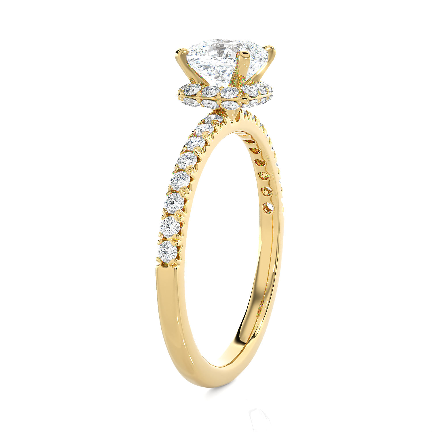 2 ctw Round Lab Grown Diamond Side Stone Engagement Ring