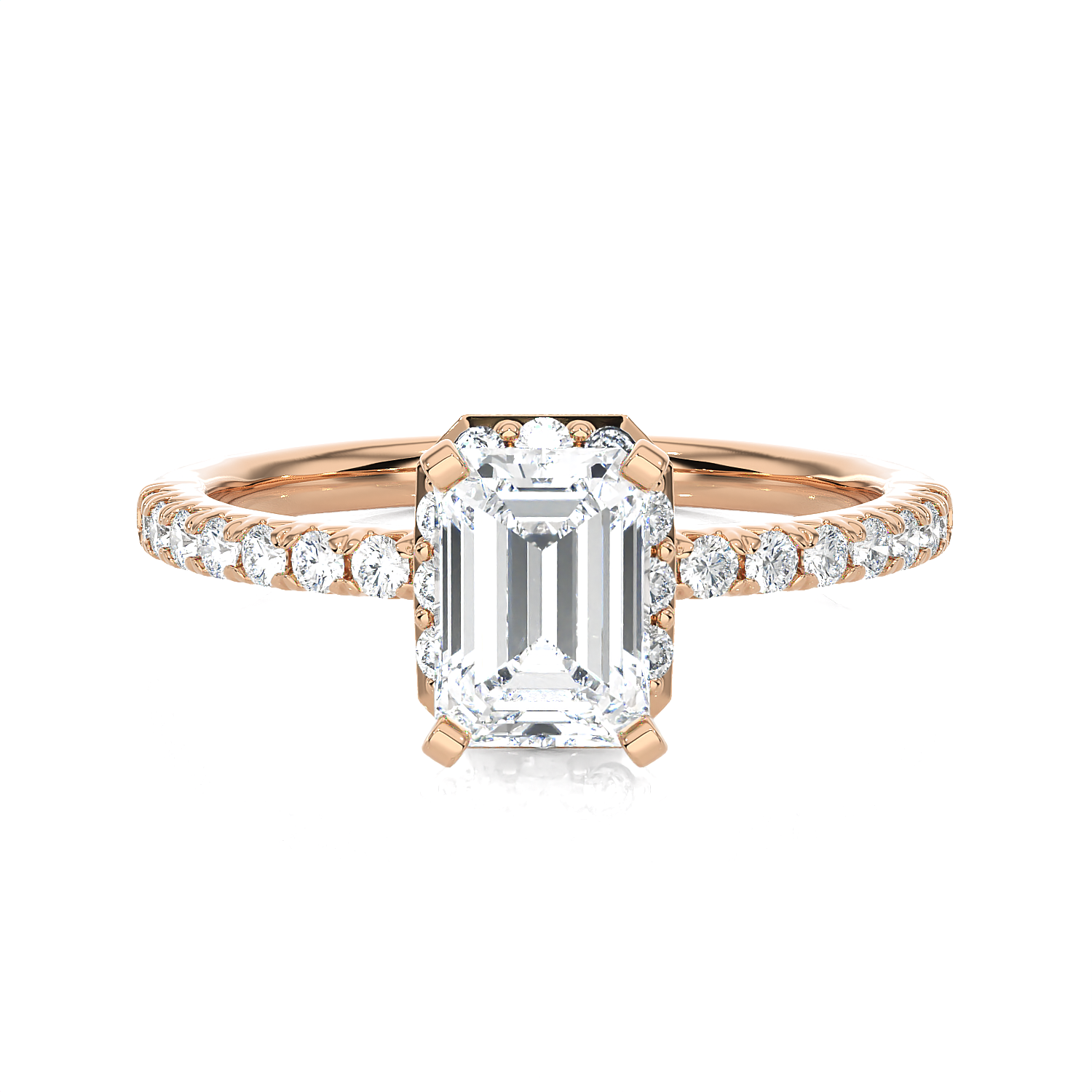 1 5/8 ctw Emerald-Cut Lab Grown Diamond Side Stone Engagement Ring