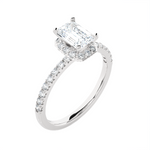1 5/8 ctw Emerald-Cut Lab Grown Diamond Side Stone Engagement Ring