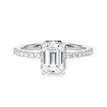 1 5/8 ctw Emerald-Cut Lab Grown Diamond Side Stone Engagement Ring