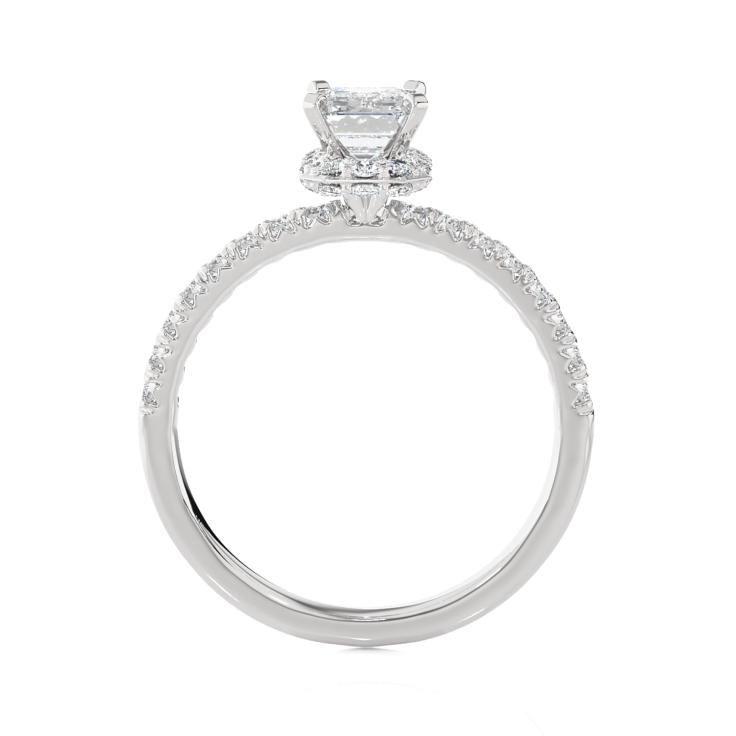 1 5/8 ctw Emerald-Cut Lab Grown Diamond Side Stone Engagement Ring