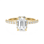 1 5/8 ctw Emerald-Cut Lab Grown Diamond Side Stone Engagement Ring