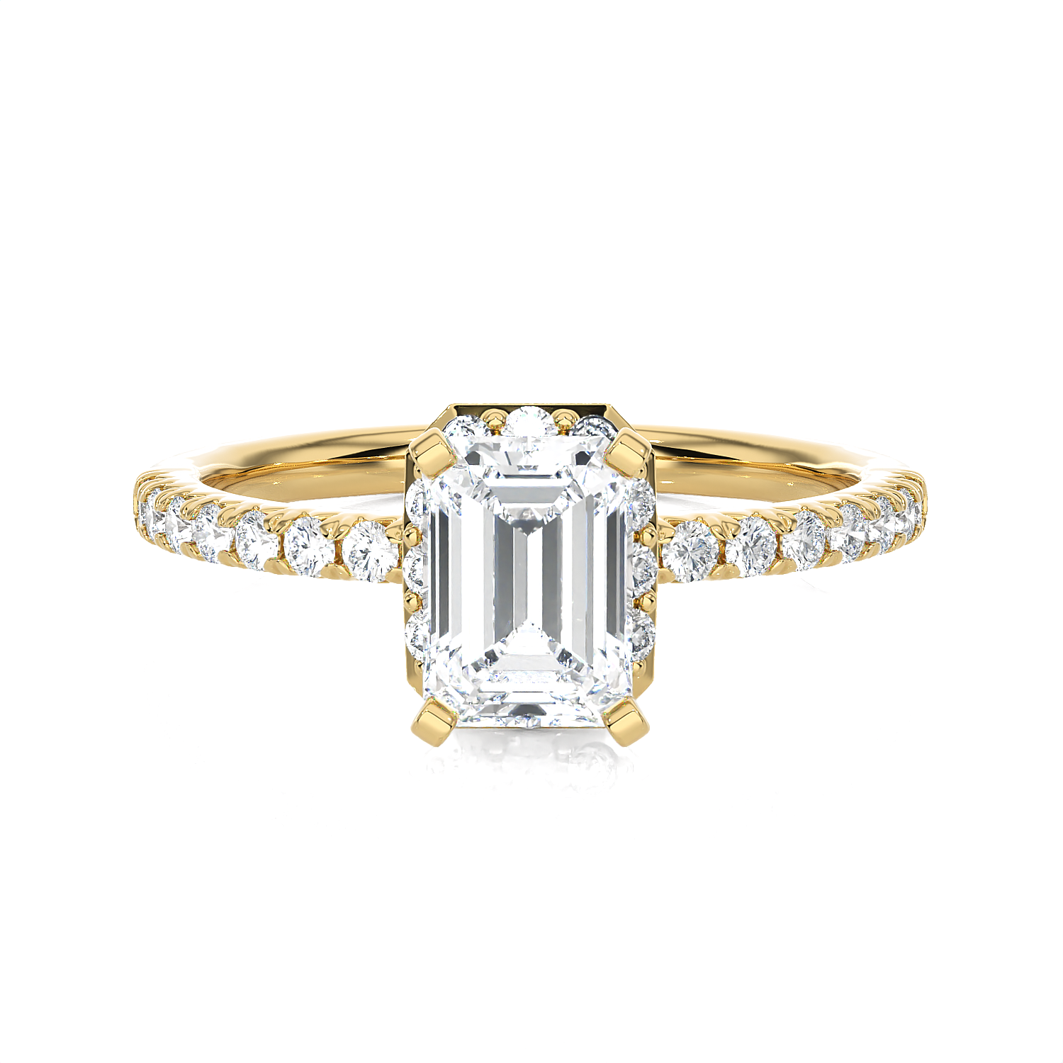 1 5/8 ctw Emerald-Cut Lab Grown Diamond Side Stone Engagement Ring