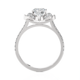 1 1/2 ctw Round Lab Grown Diamond Halo Engagement Ring