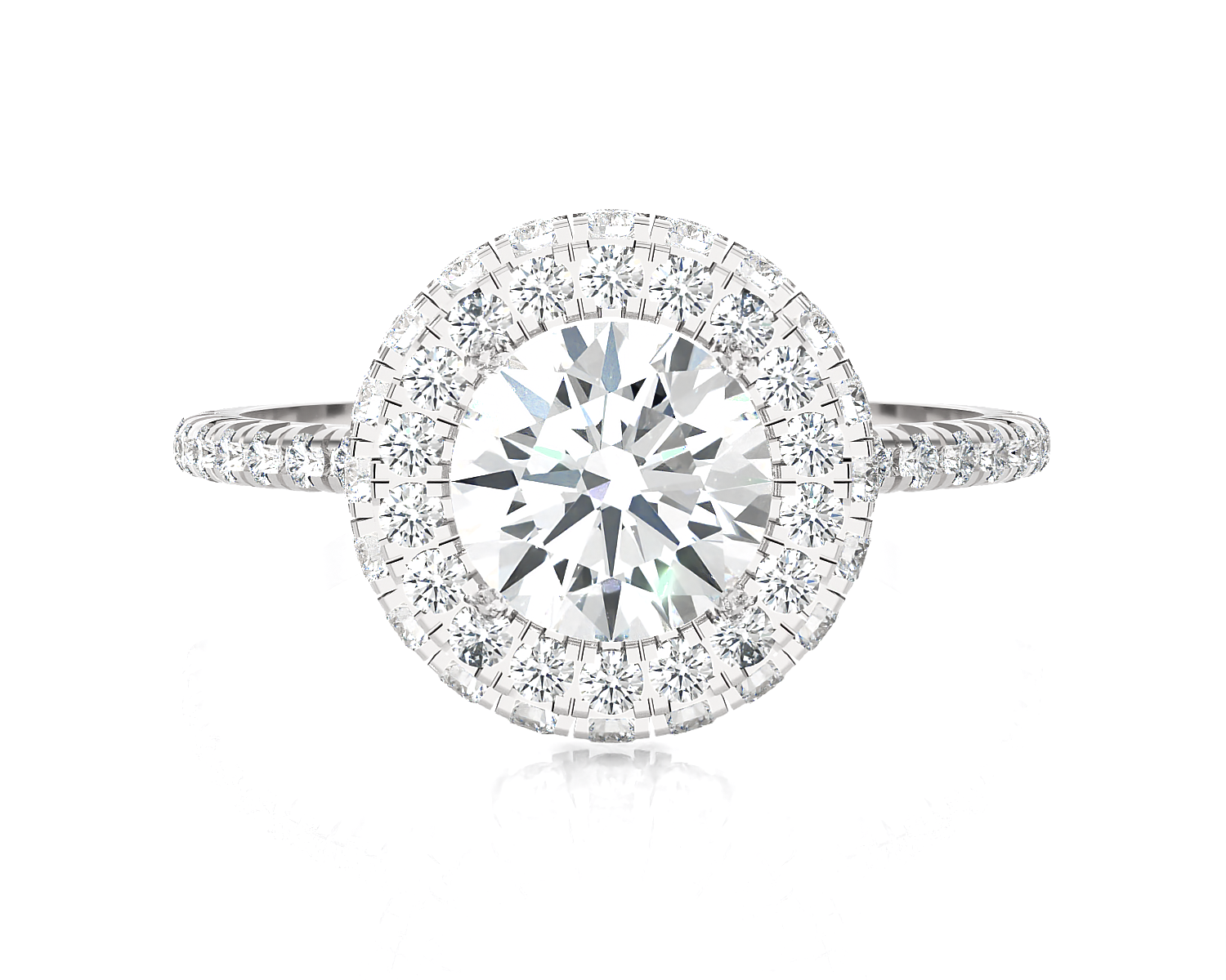1 5/8 ctw Round Lab Grown Diamond Halo Engagement Ring