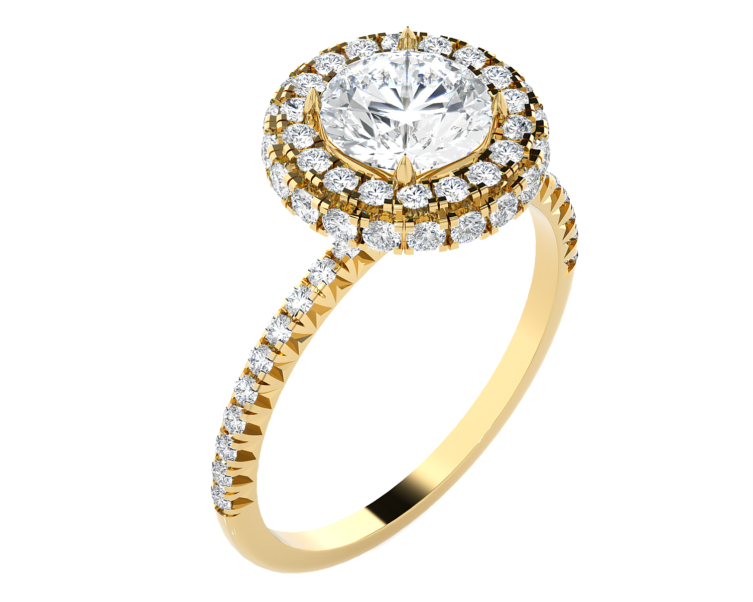 1 5/8 ctw Round Lab Grown Diamond Halo Engagement Ring