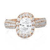 1 1/2 ctw Cushion-Cut Lab Grown Diamond Halo Engagement Ring