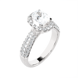 1 1/2 ctw Cushion-Cut Lab Grown Diamond Halo Engagement Ring