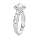 1 1/2 ctw Cushion-Cut Lab Grown Diamond Halo Engagement Ring