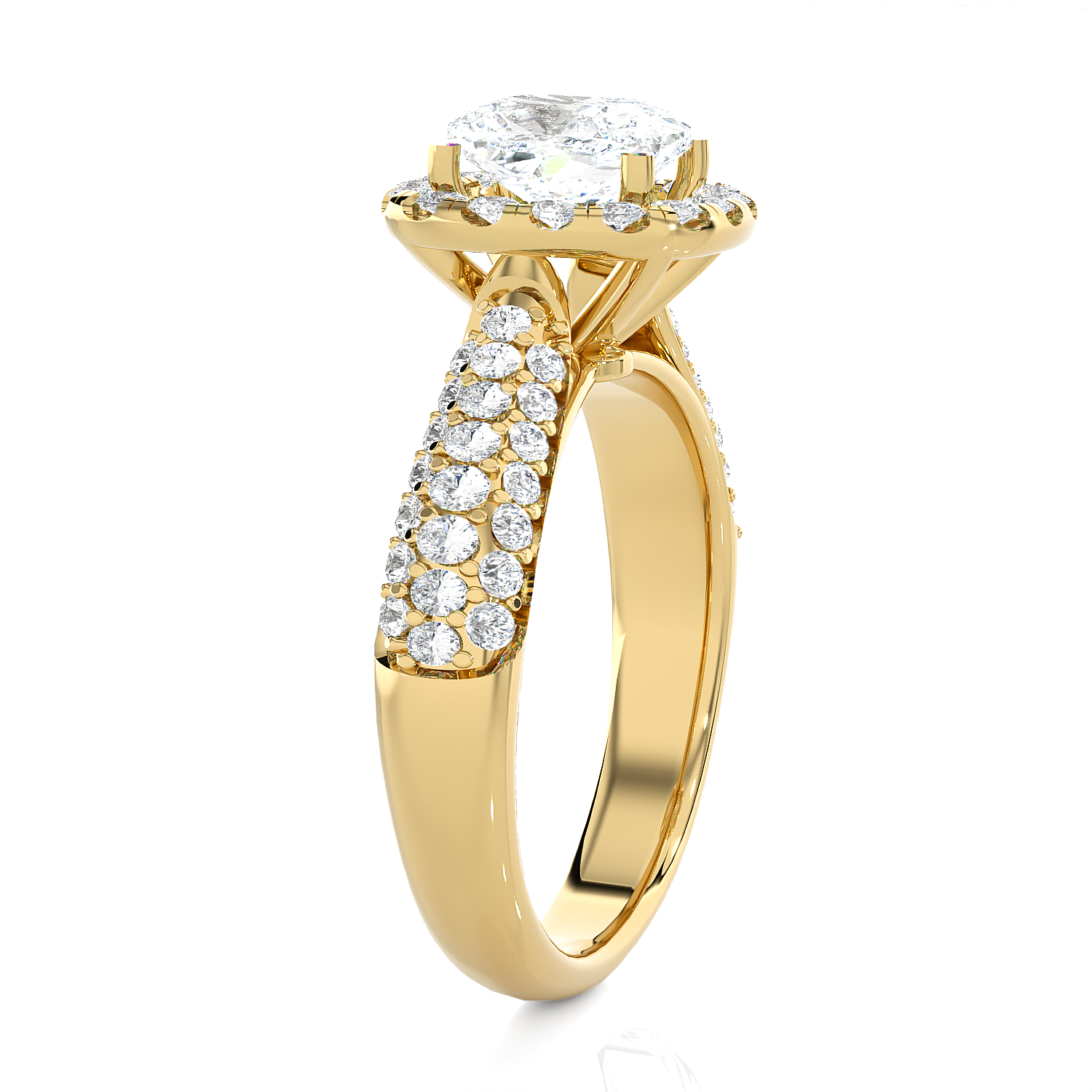 1 1/2 ctw Cushion-Cut Lab Grown Diamond Halo Engagement Ring