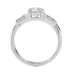 1 3/4 ctw Round with Tapered Baguette Three Stone Lab Grown Diamond Ring