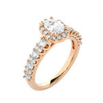1 1/2 ctw Oval Lab Grown Diamond Halo Engagement Ring