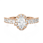 1 1/2 ctw Oval Lab Grown Diamond Halo Engagement Ring