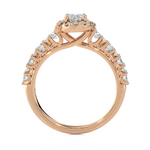 1 1/2 ctw Oval Lab Grown Diamond Halo Engagement Ring