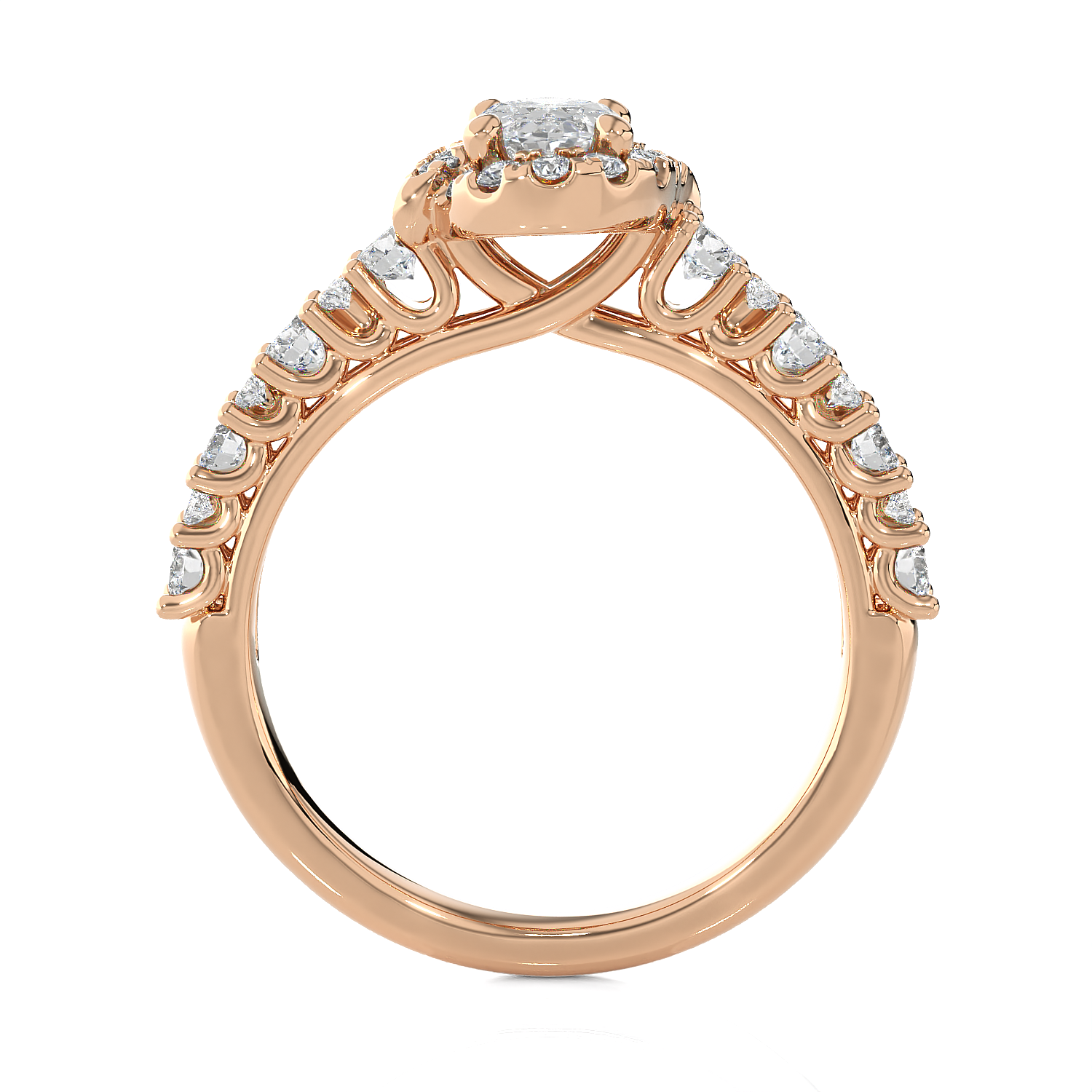 1 1/2 ctw Oval Lab Grown Diamond Halo Engagement Ring