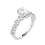 1 1/2 ctw Oval Lab Grown Diamond Halo Engagement Ring