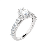 1 1/2 ctw Oval Lab Grown Diamond Halo Engagement Ring