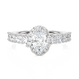 1 1/2 ctw Oval Lab Grown Diamond Halo Engagement Ring