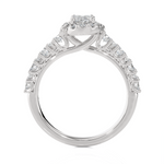 1 1/2 ctw Oval Lab Grown Diamond Halo Engagement Ring