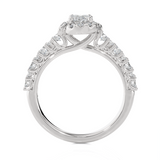 1 1/2 ctw Oval Lab Grown Diamond Halo Engagement Ring