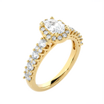 1 1/2 ctw Oval Lab Grown Diamond Halo Engagement Ring