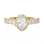 1 1/2 ctw Oval Lab Grown Diamond Halo Engagement Ring